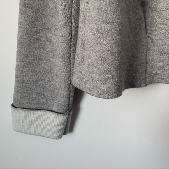TAHARI Heather Gray Short Cuffed Sleeve Open Cardigan - Picture 6 of 8